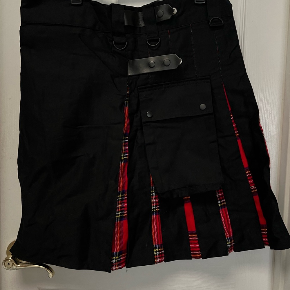 Black and Red Tartan Kilt